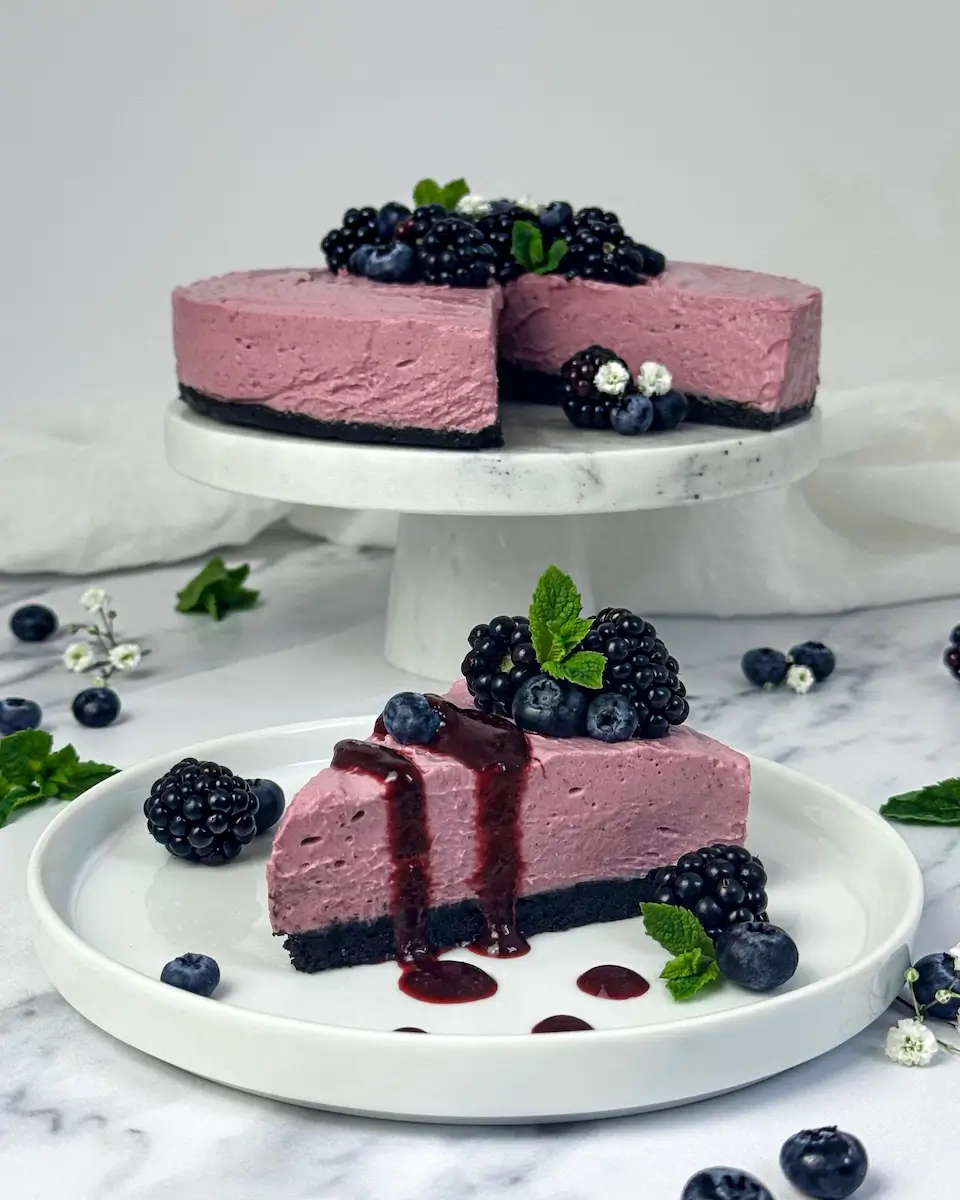 No Bake Brombeer Cheesecake - ganz einfach No Bake Brombeer Cheesecake - ganz einfach